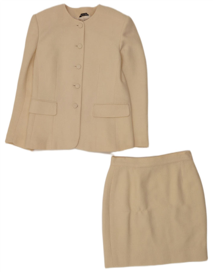Andrea's Dame 5-knaps 2-delt nederdelsæt IT 46 Large W28 Beige Uld