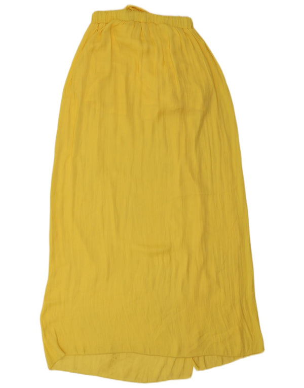 Zara Womens High Waist Maxi Skirt XS W24 Yellow