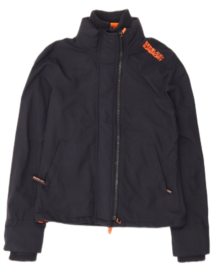 Superdry Womens The Windcheater Grafisk regnjakke UK 12 Medium Navy Blue