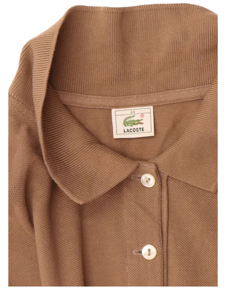 Lacoste Dame Polo Shirt Størrelse 44 Stor Brun Bomuld
