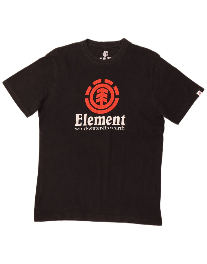 ELEMENT Herre Regular Fit grafisk T-shirt Top Stor sort bomuld