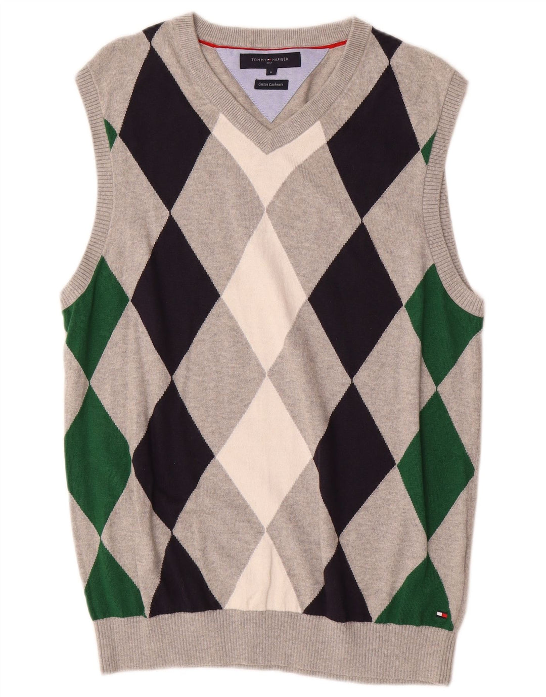 TOMMY HILFIGER Herrevest Tank Top Medium Grey Argyle/Diamond Bomuld
