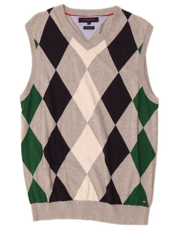 TOMMY HILFIGER Herrevest Tank Top Medium Grey Argyle/Diamond Bomuld
