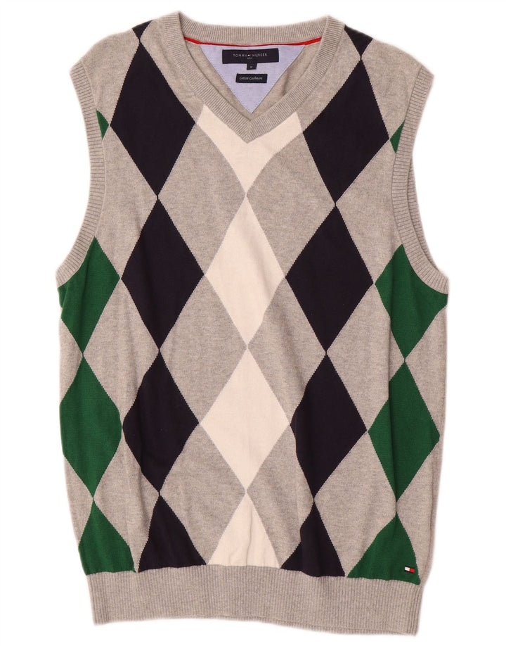TOMMY HILFIGER Herrevest Tank Top Medium Grey Argyle/Diamond Bomuld