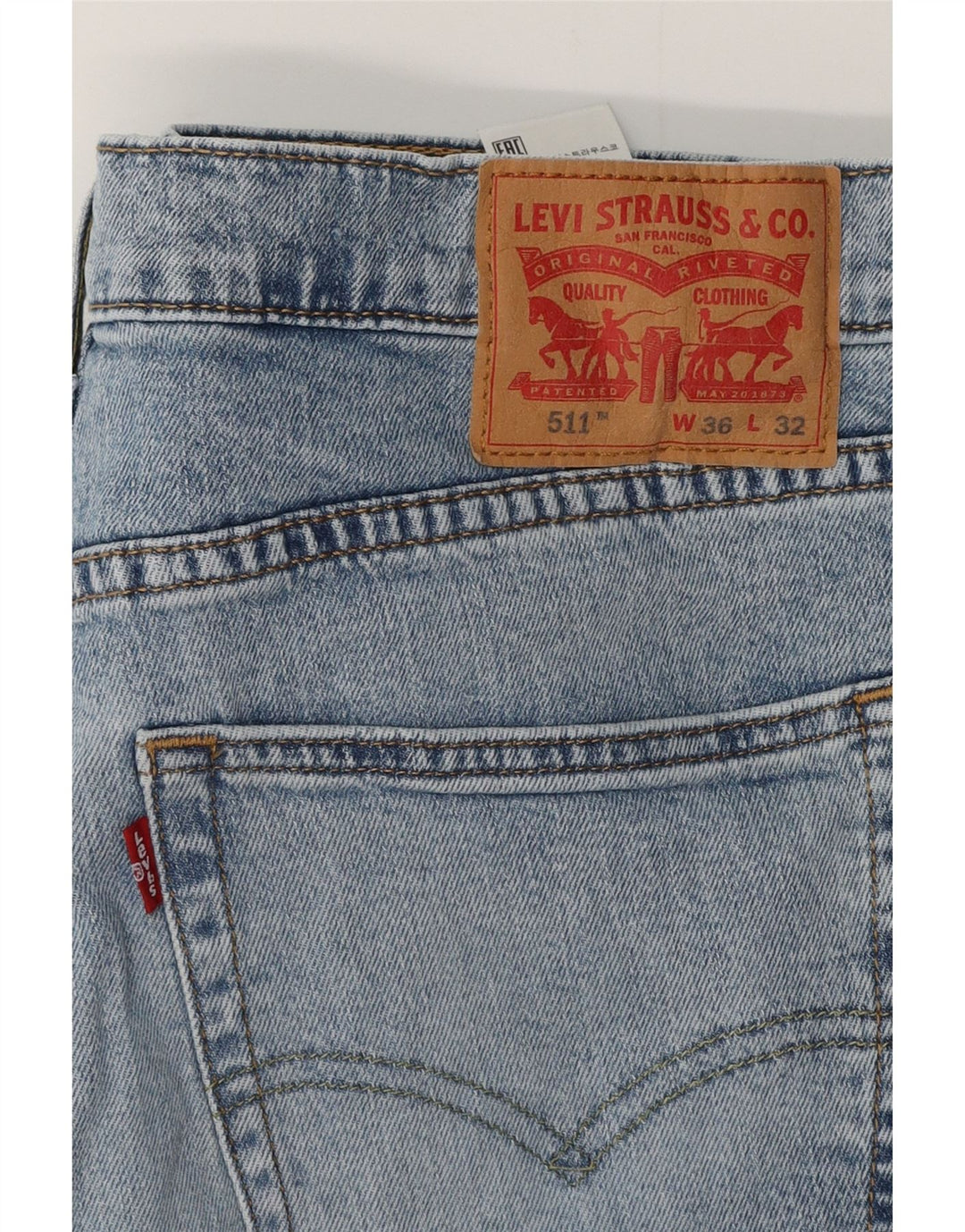 LEVI'S Herre 511 Slim Jeans W36 L27 Blå Bomuld