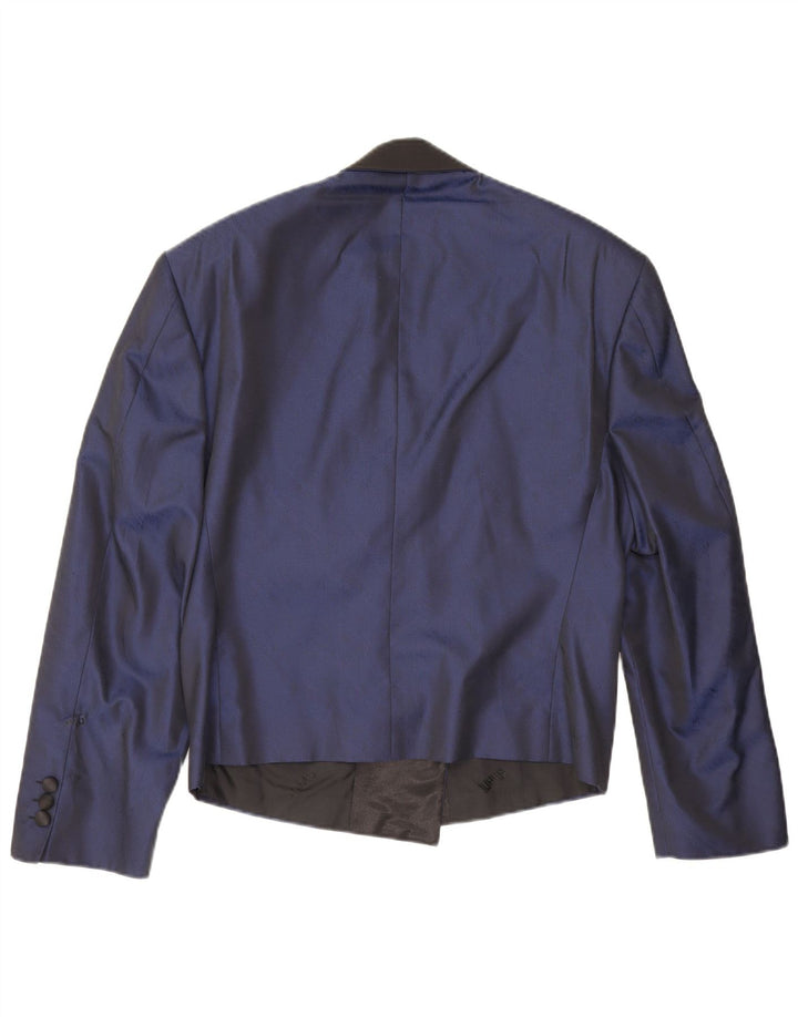 Dame 1-knaps blazerjakke UK 16 Stor marineblå bomuld