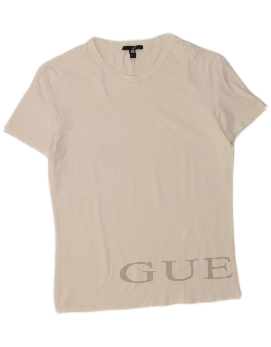Guess Herre Grafisk T-Shirt Top Stor Hvid Bomuld