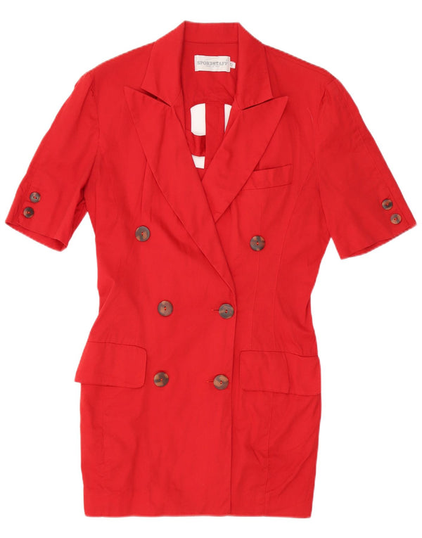 Sportstaff Womens Longline 1/2-ærmet skjortekjole IT 42 Medium Rød Bomuld