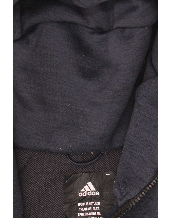 Adidas Herre grafisk træningsdragt med hætte, stor marineblå polyester