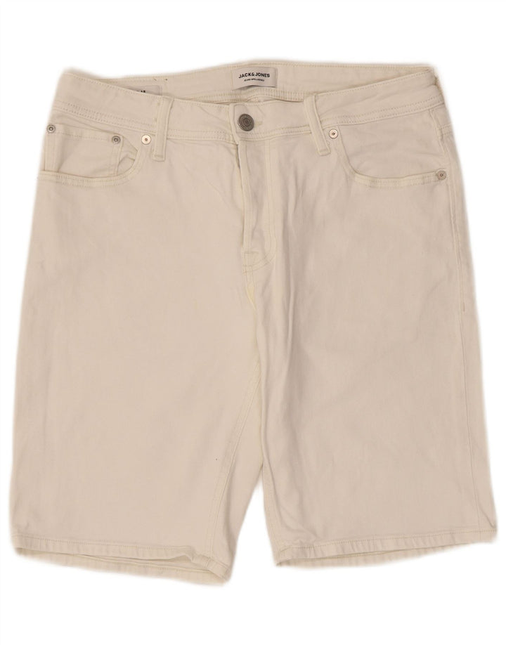 JACK & JONES Herre Regular Fit denimshorts Medium W32 Hvid bomuld