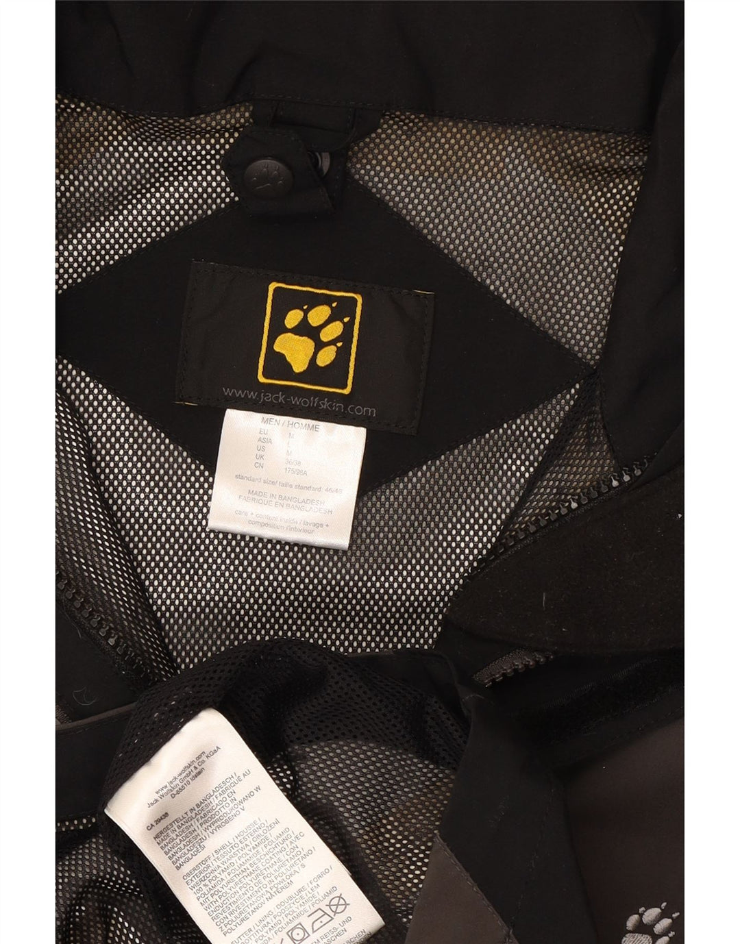 Jack Wolfskin Regnjakke til mænd UK 36/38 Medium Brown Colourblock Polyamid