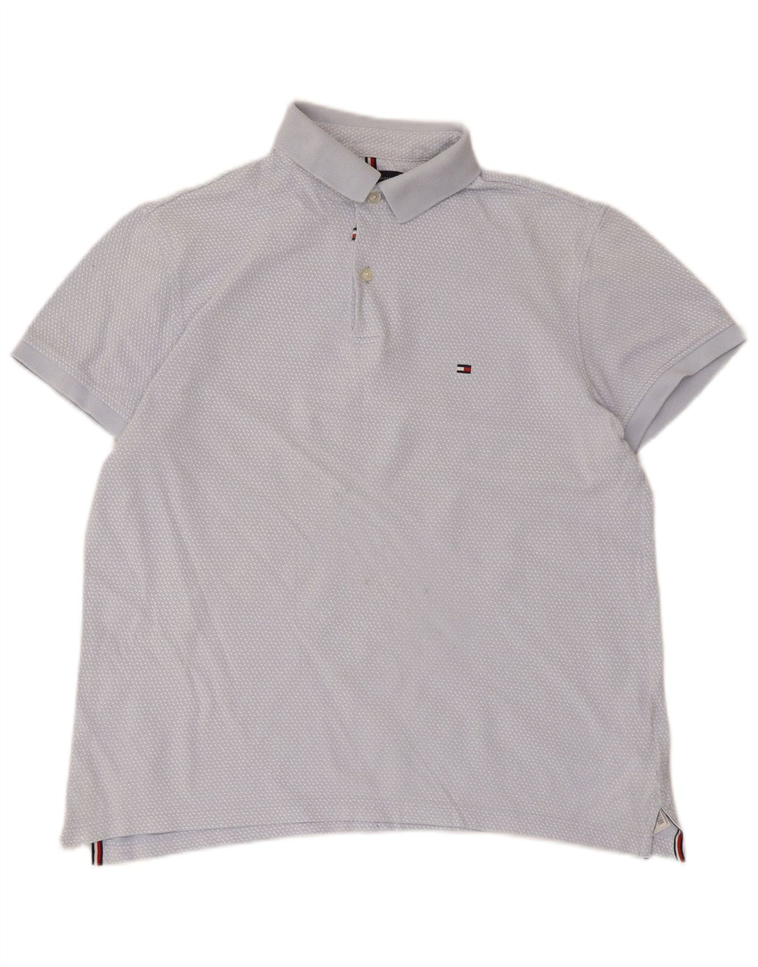 Tommy Hilfiger Herre poloshirt Medium blå plettet bomuld