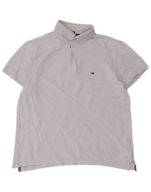 Tommy Hilfiger Herre poloshirt Medium blå plettet bomuld