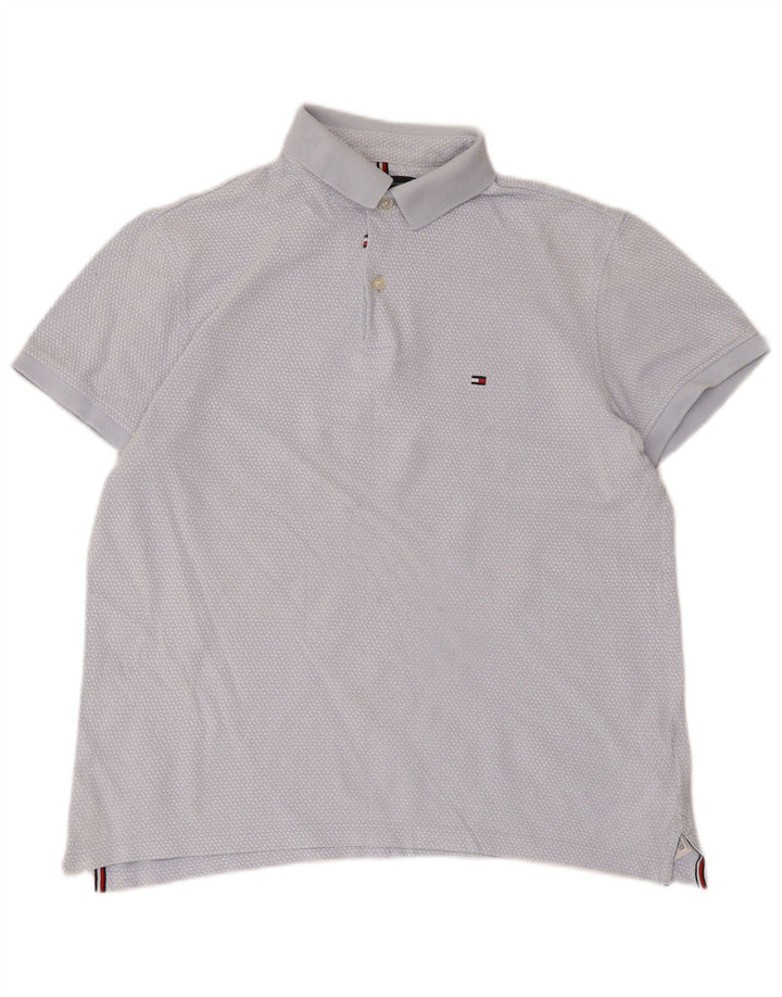 Tommy Hilfiger Herre poloshirt Medium blå plettet bomuld