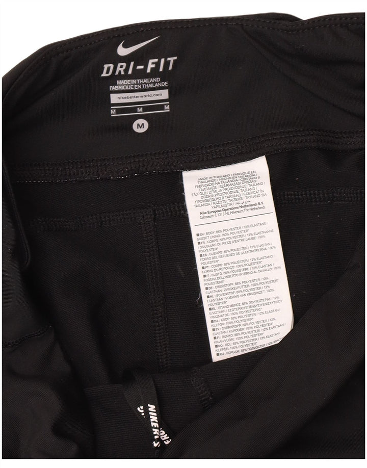 Nike Dame Dri Fit Leggings UK 12 Medium Sort Polyester