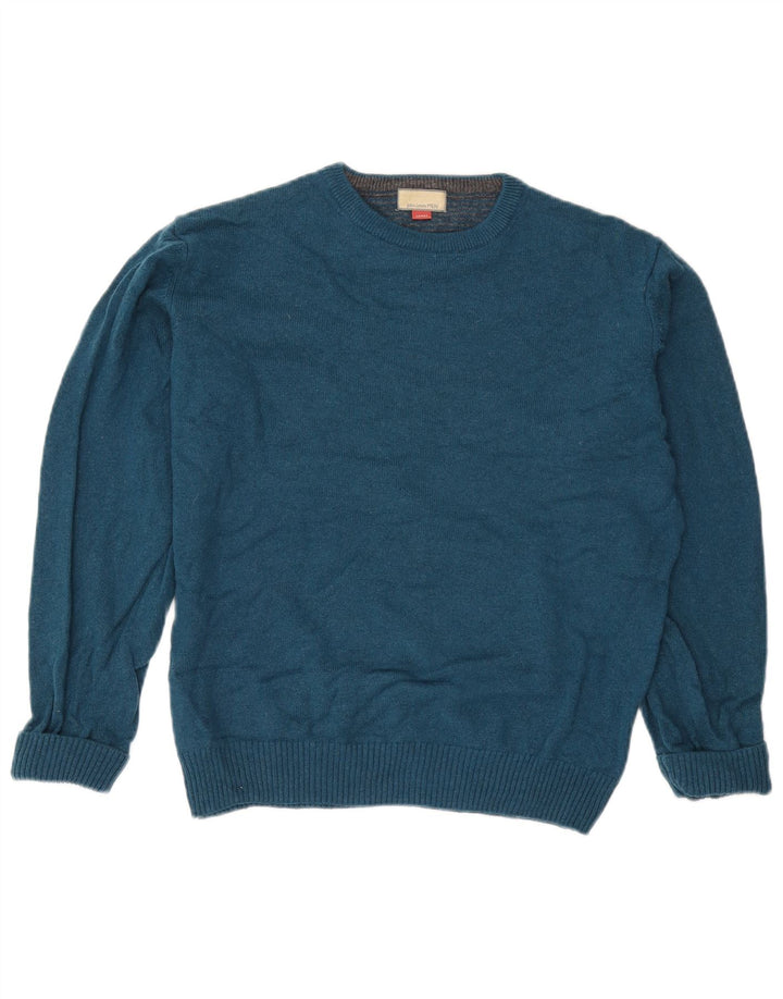 John Lewis Herre sweater med rund hals, lille blå merinould