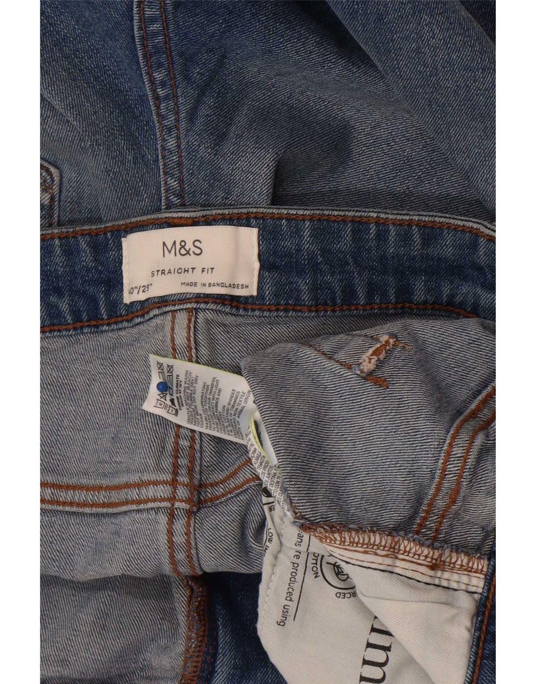 Marks & Spencer Straight Jeans til mænd W40 L29 Blå Bomuld