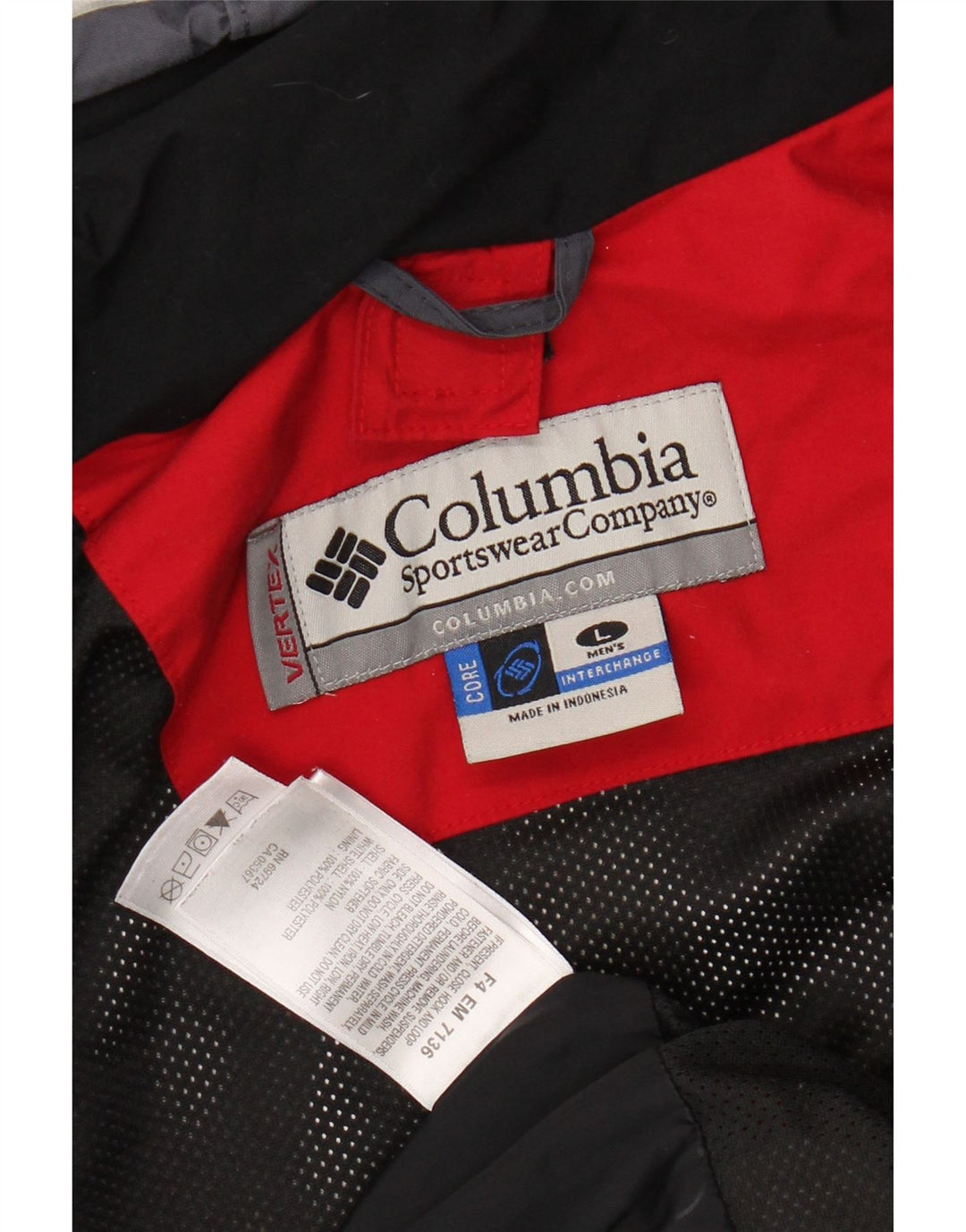 COLUMBIA Herre Interchange Windbreaker Jacket UK 40 Large Red Colourblock
