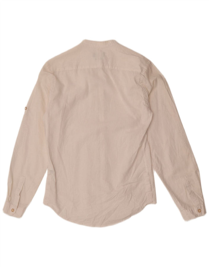 Zara Herre Slim Fit Skjorte Lille hvid hør