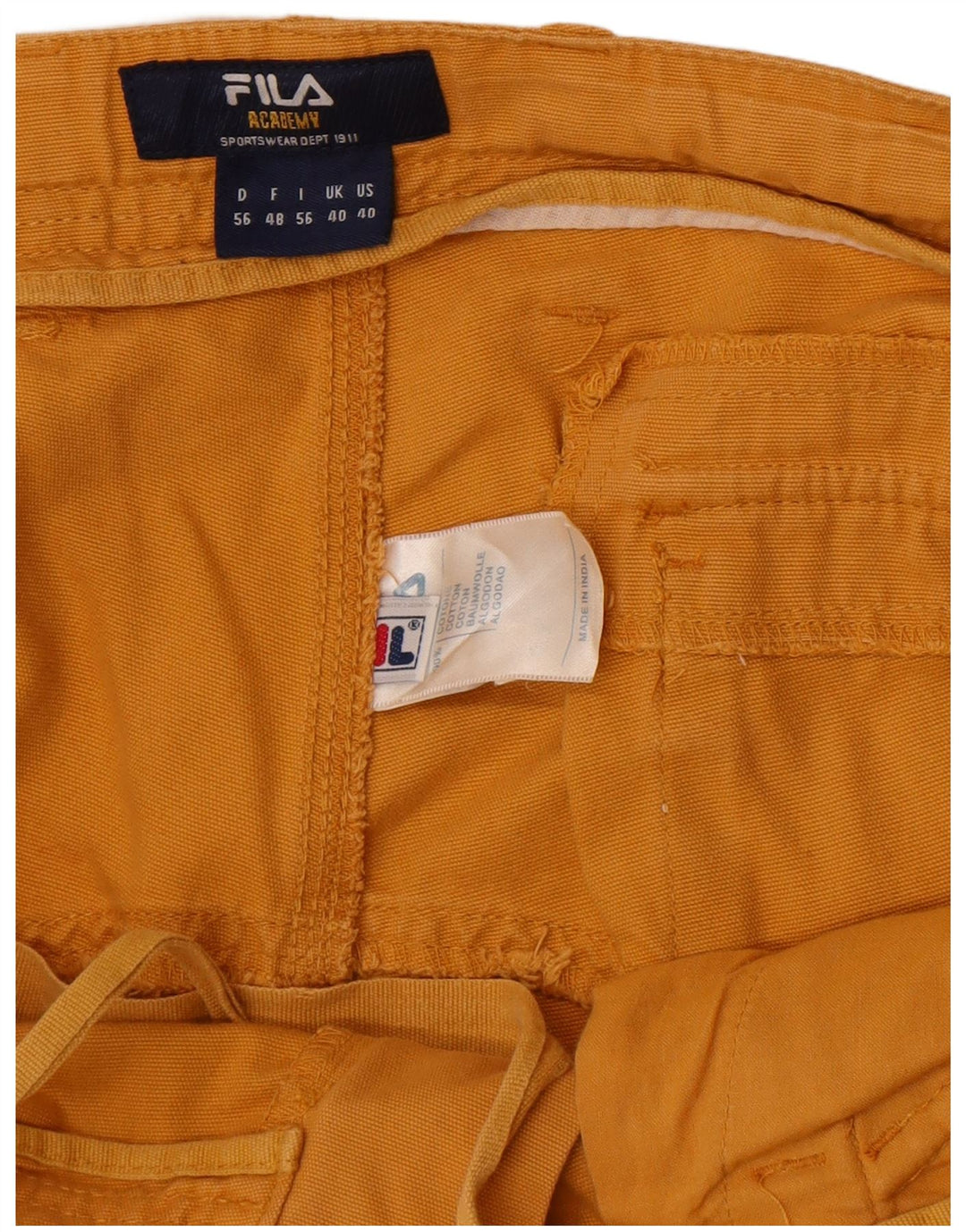 Fila Herre Cargo Shorts W40 XL Gul Bomuld