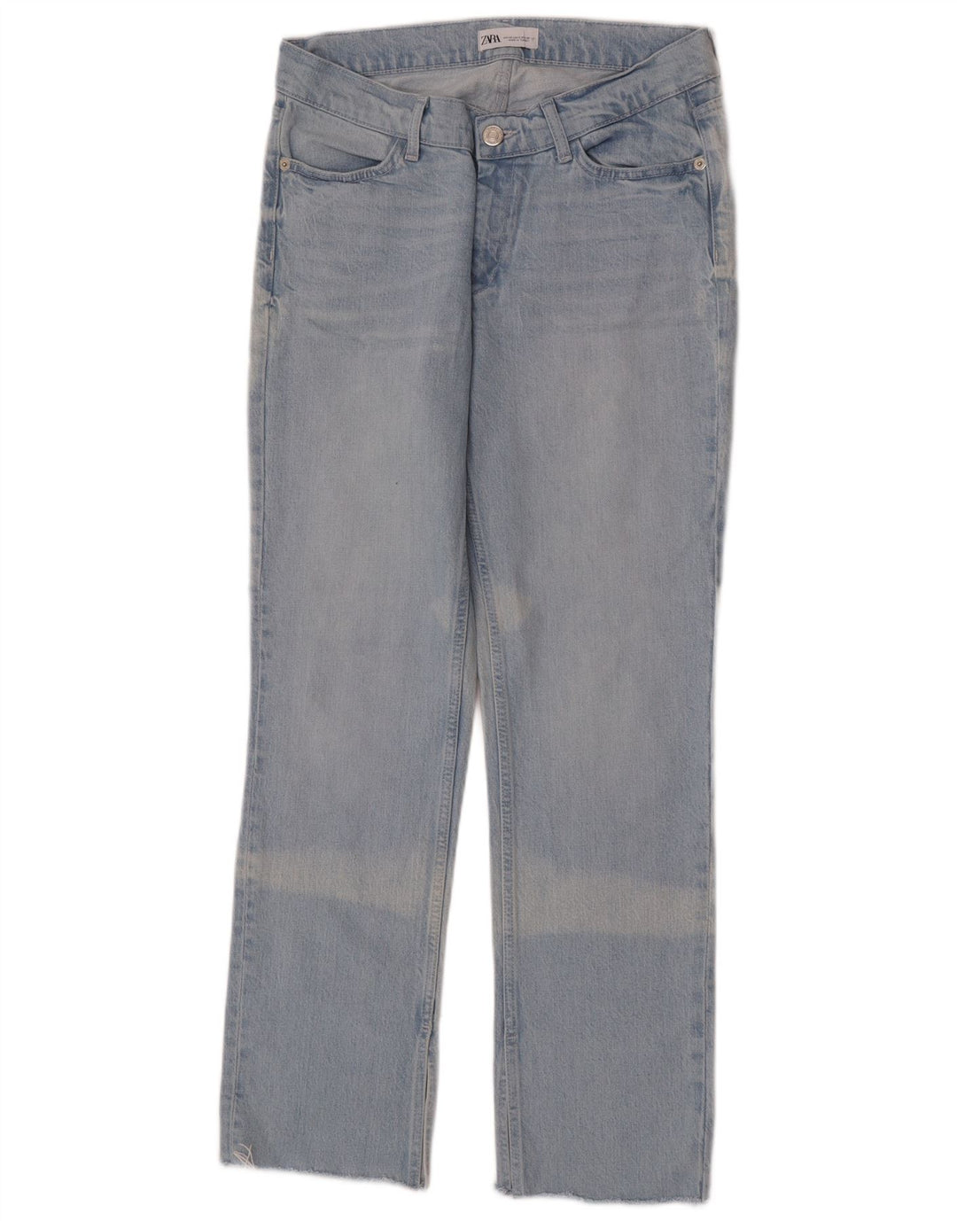 Zara Dame Straight Jeans EU 40 Medium W30 L30 Blå Bomuld