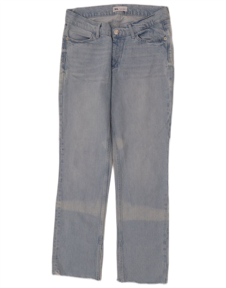Zara Dame Straight Jeans EU 40 Medium W30 L30 Blå Bomuld