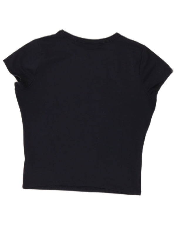 Hollister Womens Crop T-Shirt Top UK 14 Stor sort polyester
