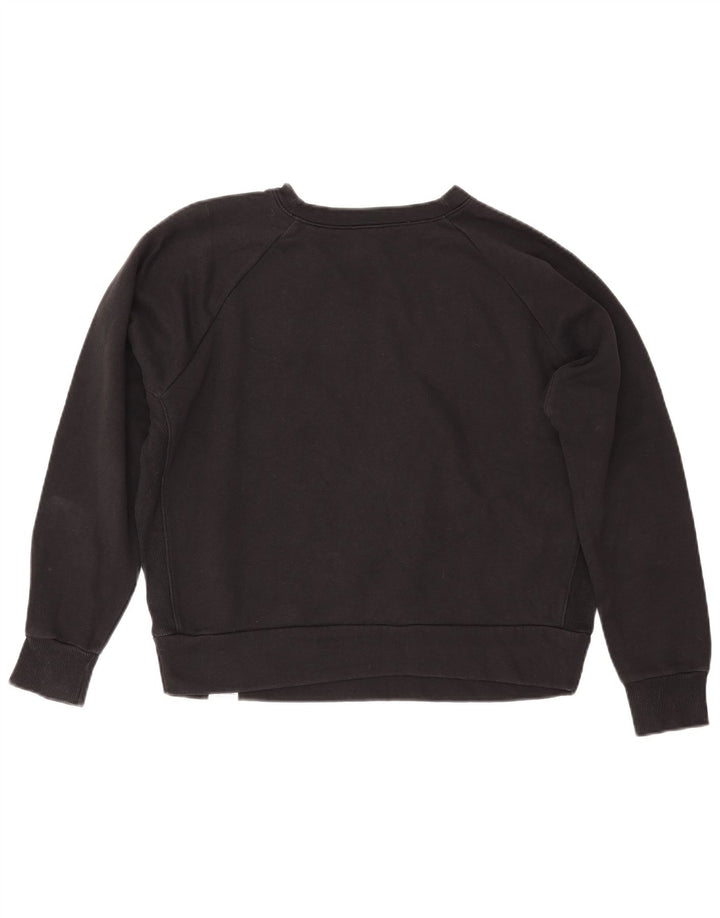 REEBOK Grafisk Sweatshirt Jumper UK 14 Medium Sort Bomuld