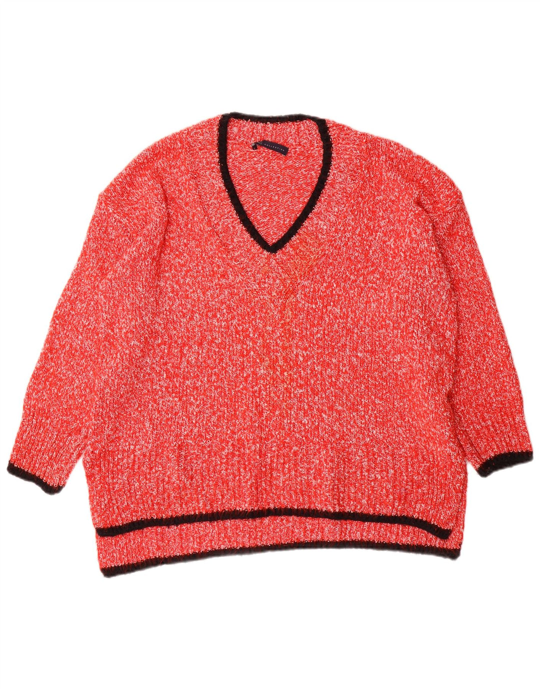 Marks & Spencer Dame V-hals sweater UK 16 Stor rød polyester