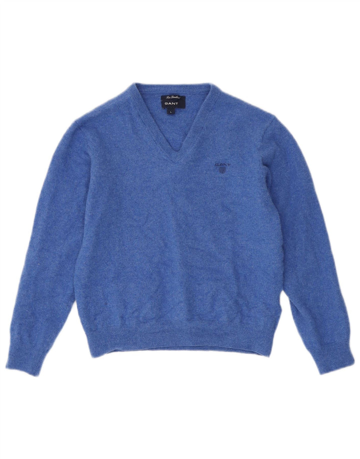 Gant Boys V-hals sweater 7-8 år Stor blå lammeuld
