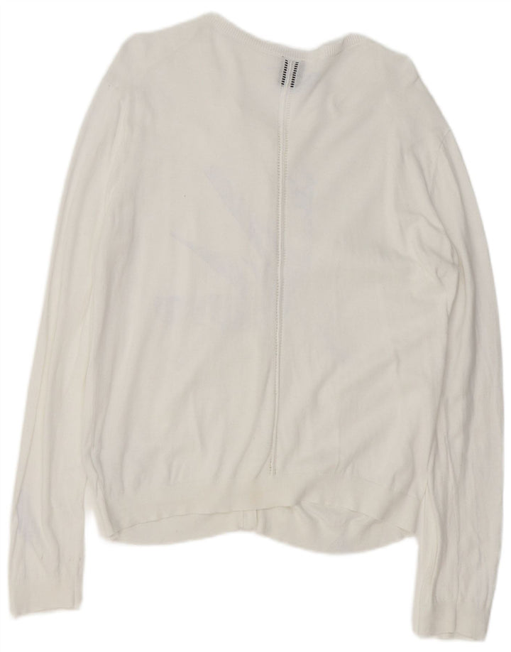 Gap Dame Cardigan Sweater UK 18 XL Hvid Bomuld