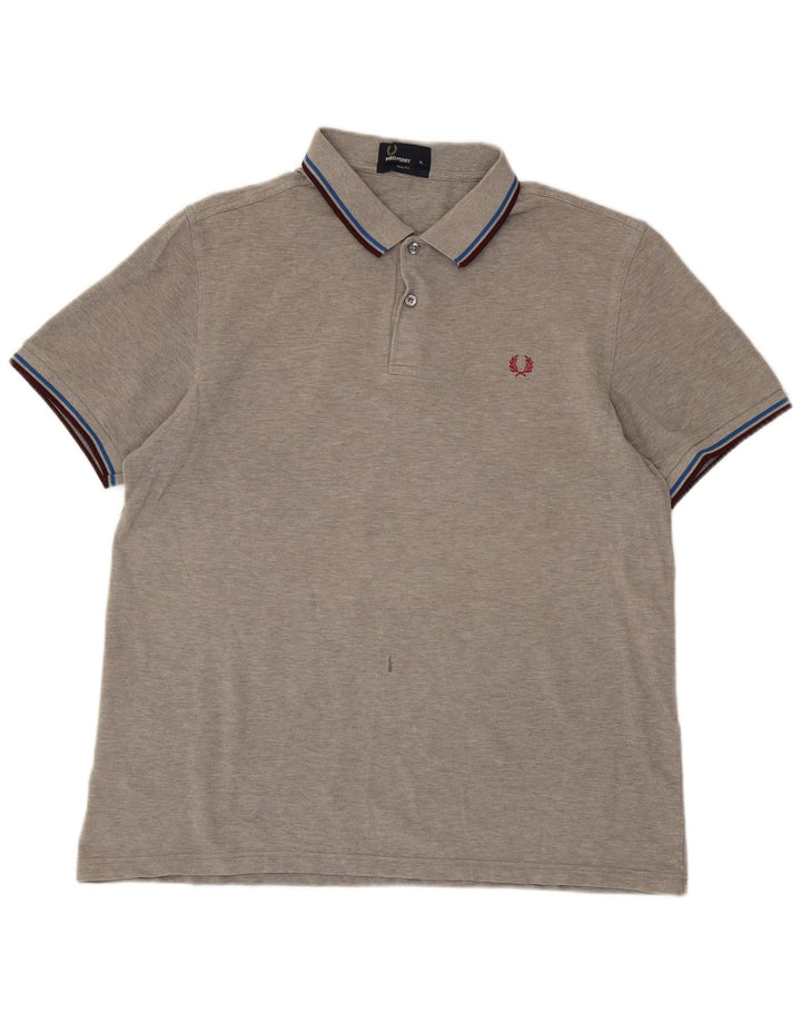 Fred Perry Herre Slim Fit Polo Shirt XL Grå Bomuld