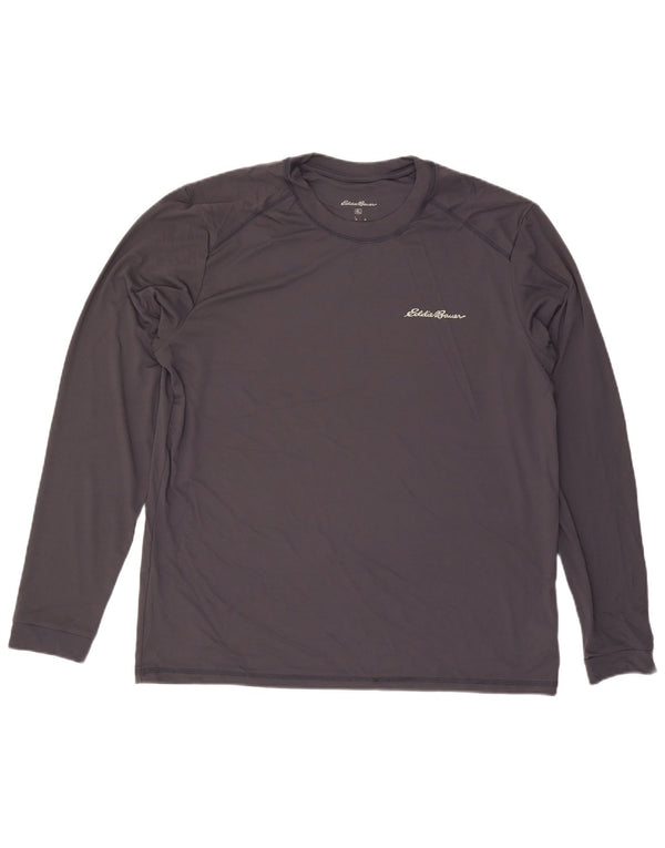 EDDIE BAUER Herre Grafisk Top Langærmet XL Grå Polyester