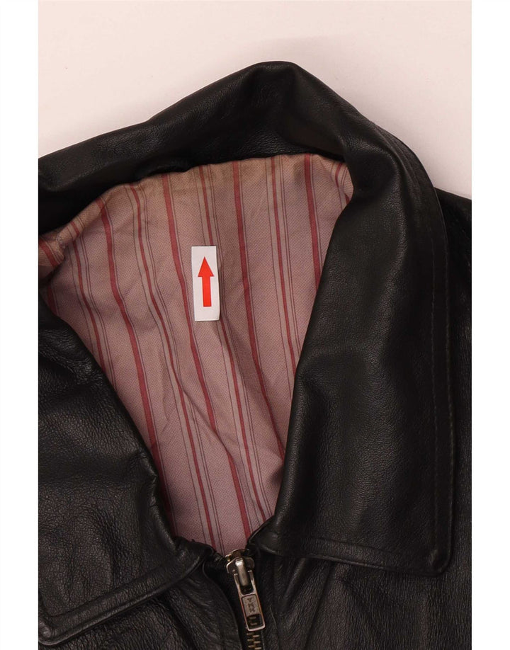 Vintage herre læderjakke UK 42 XL sort læder