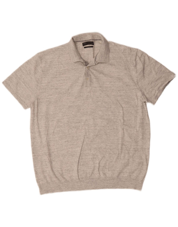 Marks & Spencer Poloshirt til mænd XL Grå Flecked Bomuld