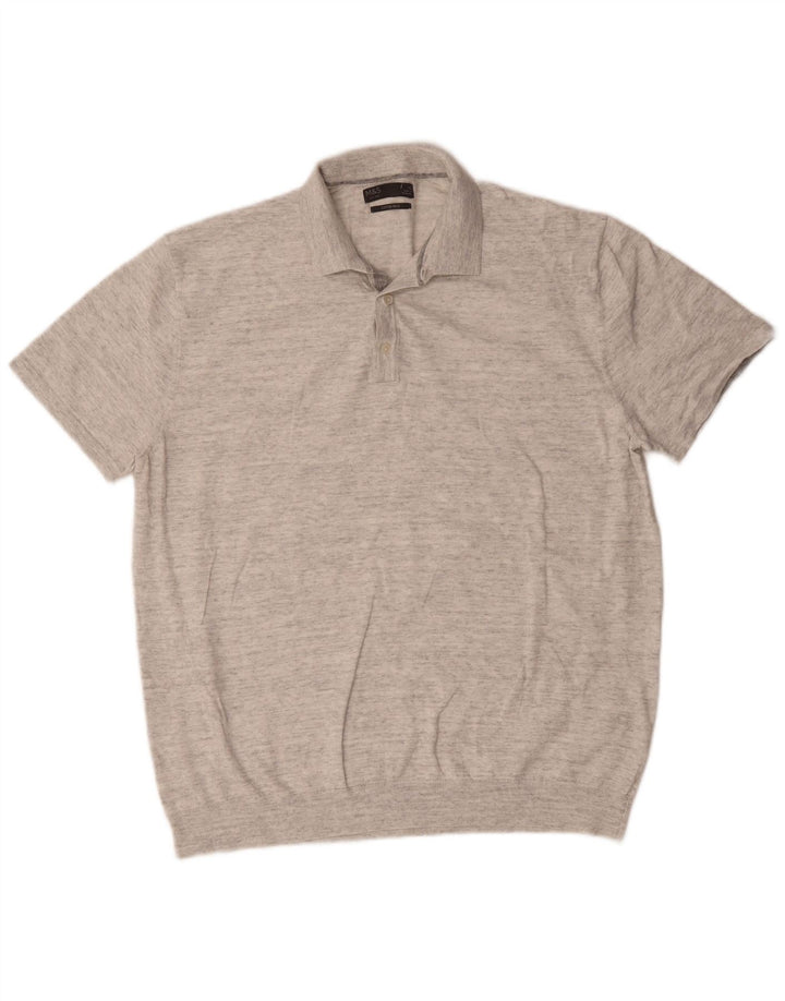 Marks & Spencer Poloshirt til mænd XL Grå Flecked Bomuld