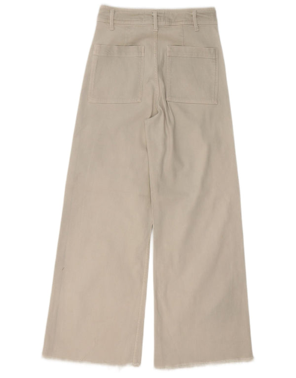 Zara Womens The Marine High Rise Straight Jeans EU 36 XS W26 L28 Beige
