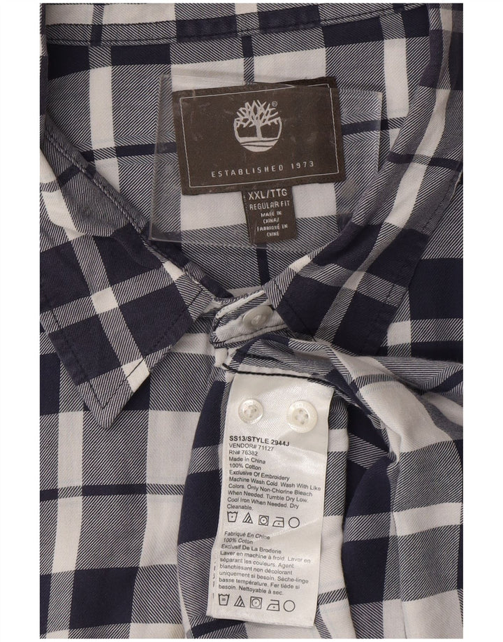 TIMBERLAND Herre Regular Fit skjorte 2XL marineblå ternet bomuld