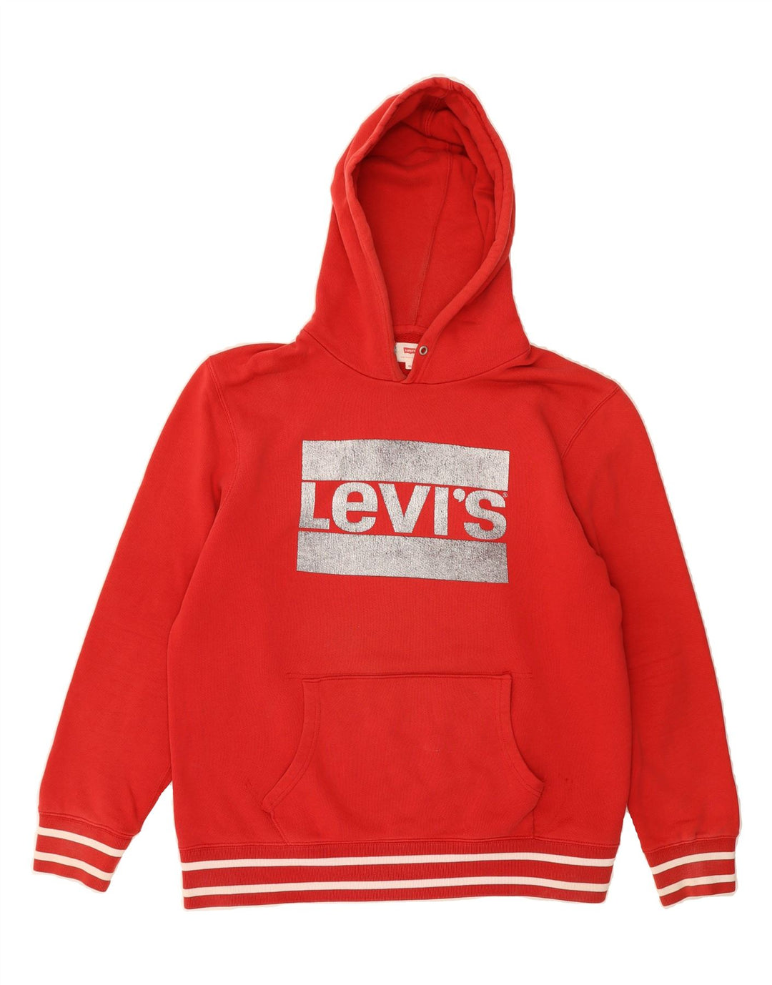 LEVI'S Mens Graphic Hoodie Jumper XL Red Vintage Levi's and Second-Hand Levi's from Messina Hembry 