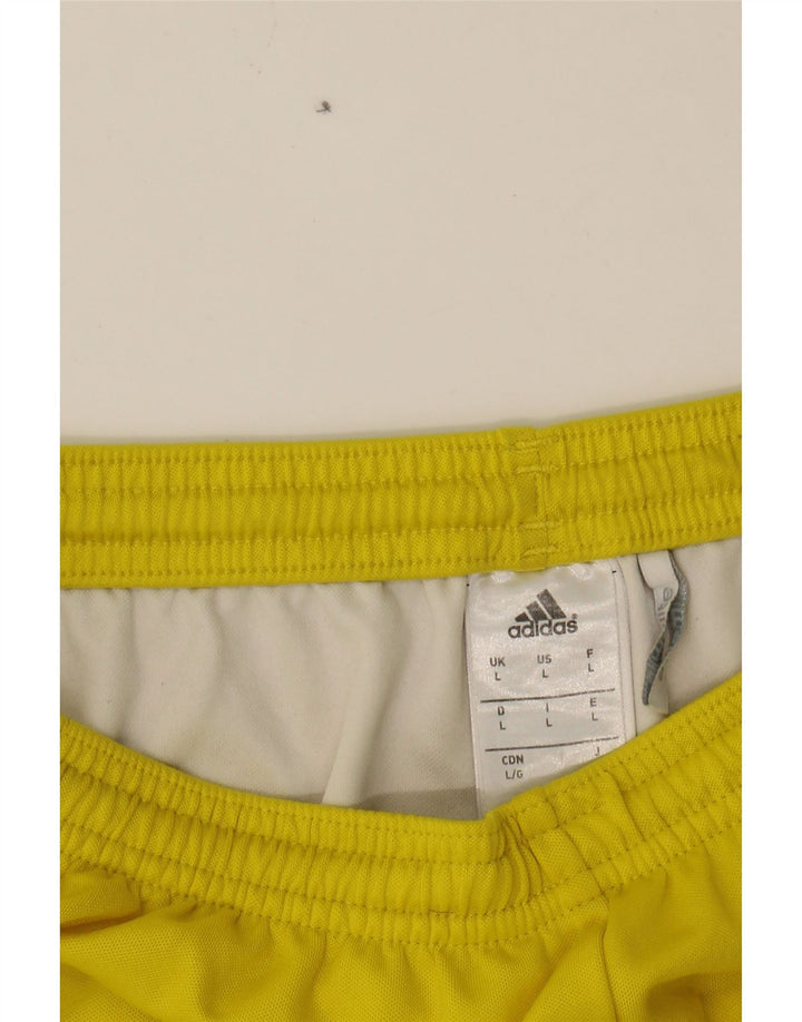 ADIDAS Boys Climalite Sport Shorts 13-14 Years Large Yellow Polyester Vintage Adidas and Second-Hand Adidas from Messina Hembry 