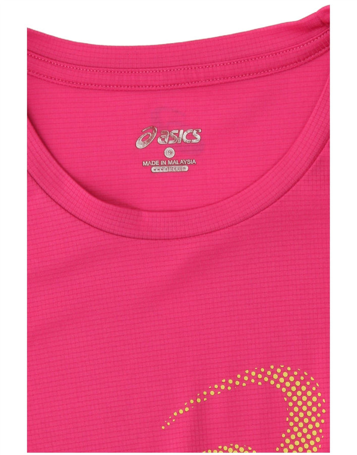 Asics Graphic T-Shirt Top UK 10 Small Pink