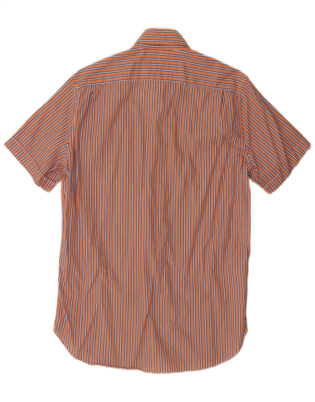 Massimo Dutti Herre kortærmet skjorte medium orange stribet bomuld
