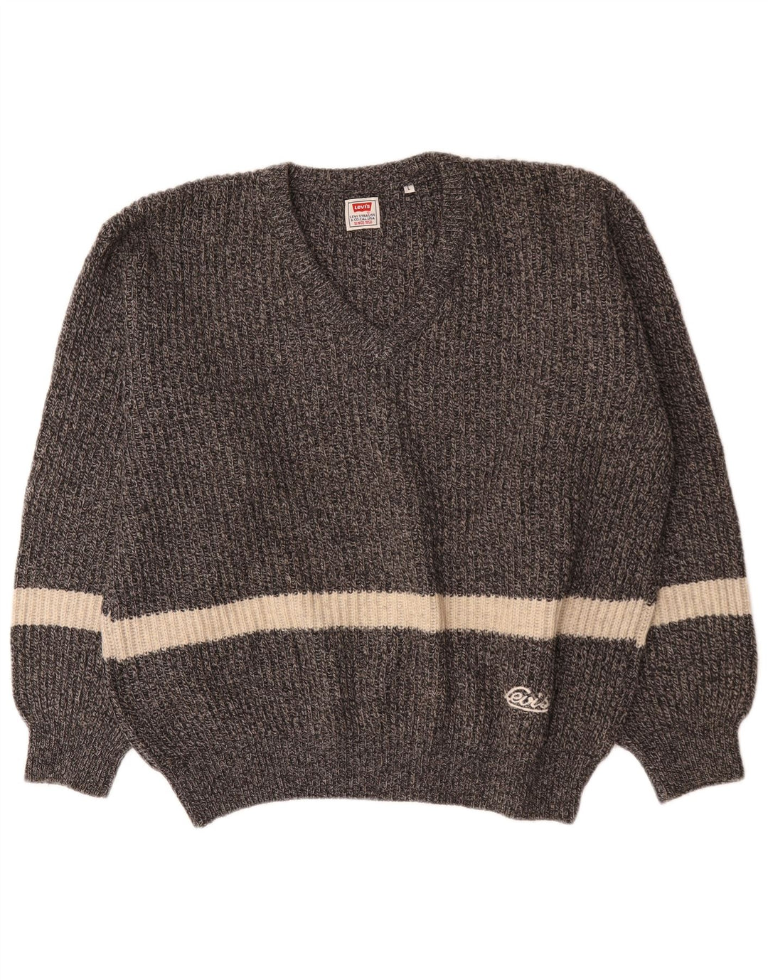 Levi's Herre V-hals sweater Stor Grå Colourblock Uld
