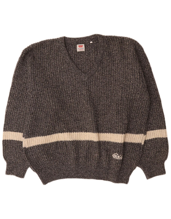 Levi's Herre V-hals sweater Stor Grå Colourblock Uld