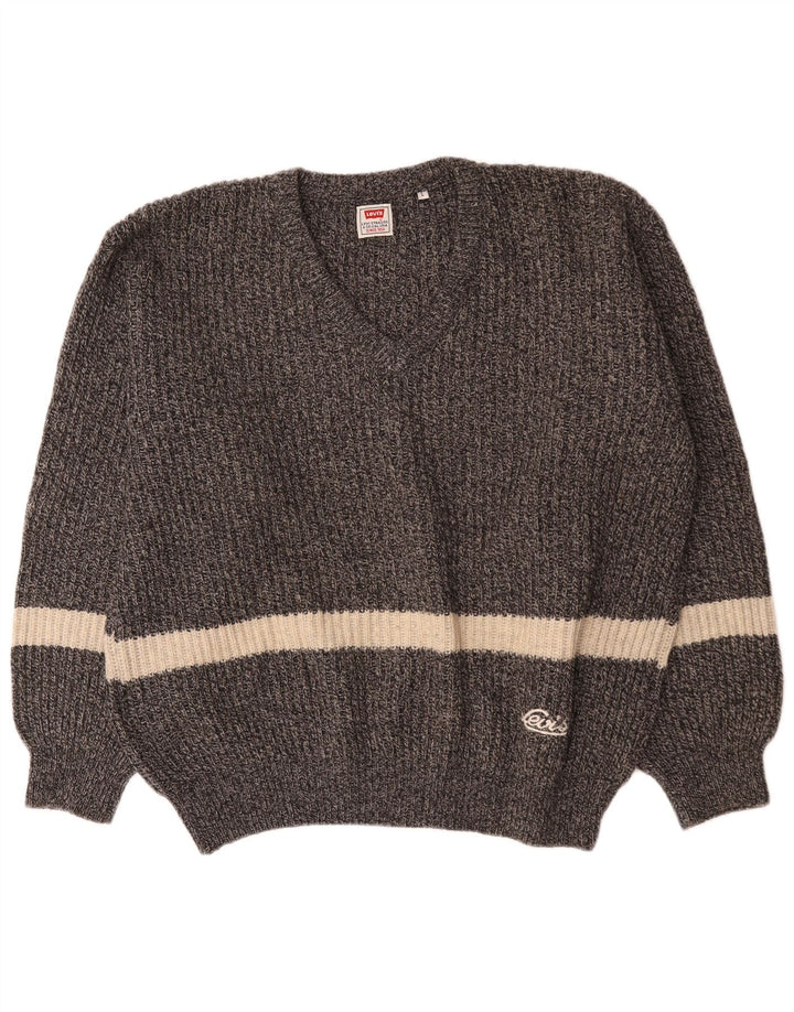 Levi's Herre V-hals sweater Stor Grå Colourblock Uld
