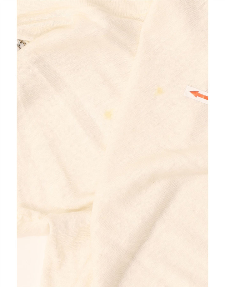 Patrizia Pepe Dame Oversized Off Shoulder Top US 2 XS White Flax