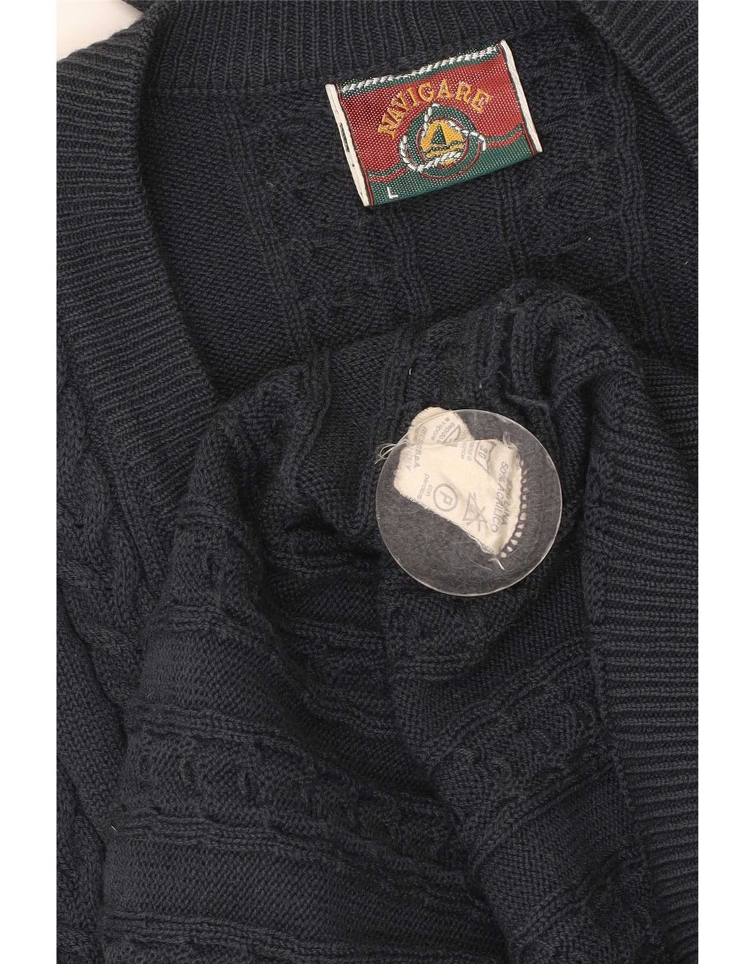 Navigare Cardigan sweater til mænd Stor marineblå uld