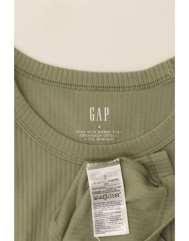 Gap Damevest Top UK 8 Small Khaki Cotton