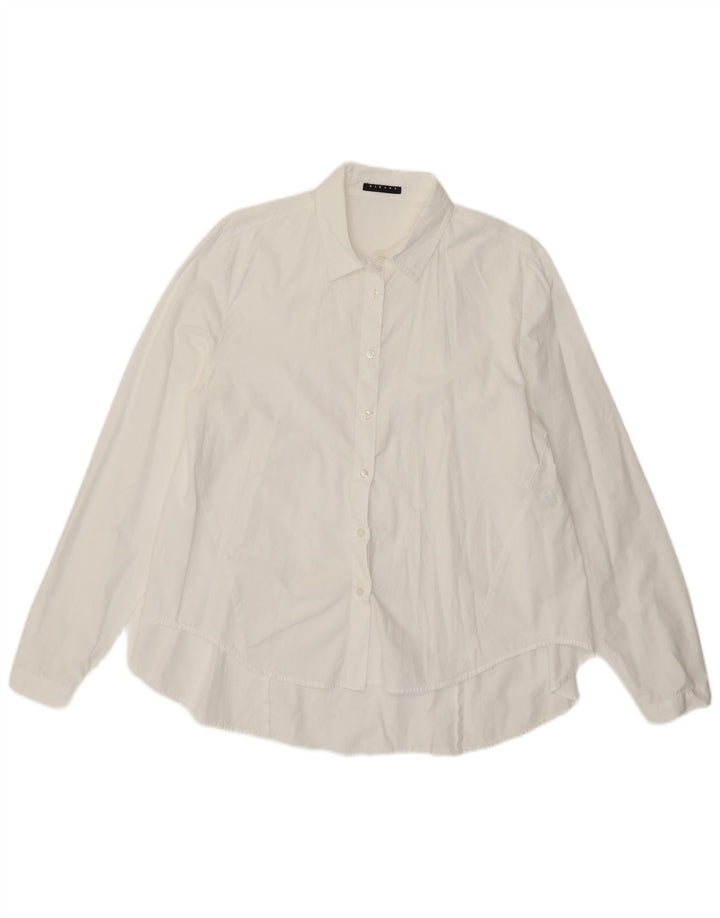 SISLEY Womens Shirt UK 14 Medium White Cotton