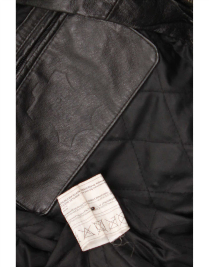Vintage Herre Læder Bomber Jacket UK 36 Small Black